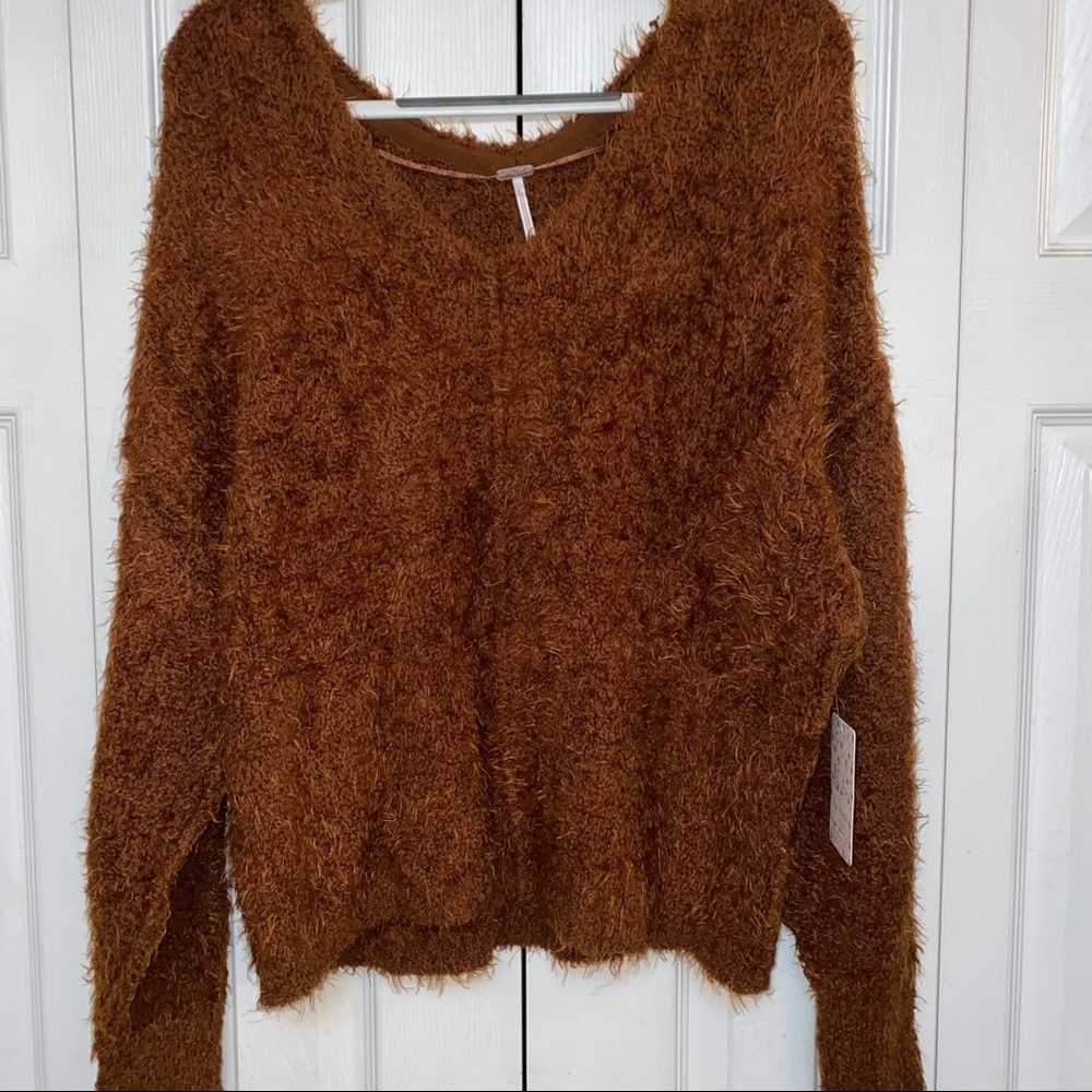 Free People Fuzzy V-Neck Sweater NWT - Picture 7 of 14